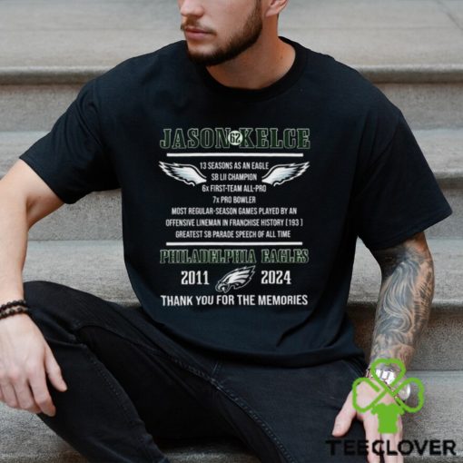 Jason Kelce 62 Philadelphia Eagles 2011 2024 Thank You Shirt