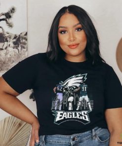 Jason Kelce And Fletcher Cox Philadelphia Eagles Skyline Signatures Shirt