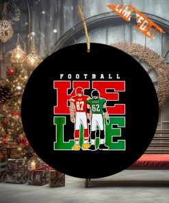 Jason Kelce Philadelphia Eagles and Travis Kelce Kansas City Chiefs football Ornament