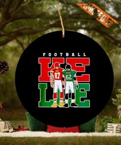 Jason Kelce Philadelphia Eagles and Travis Kelce Kansas City Chiefs football Ornament
