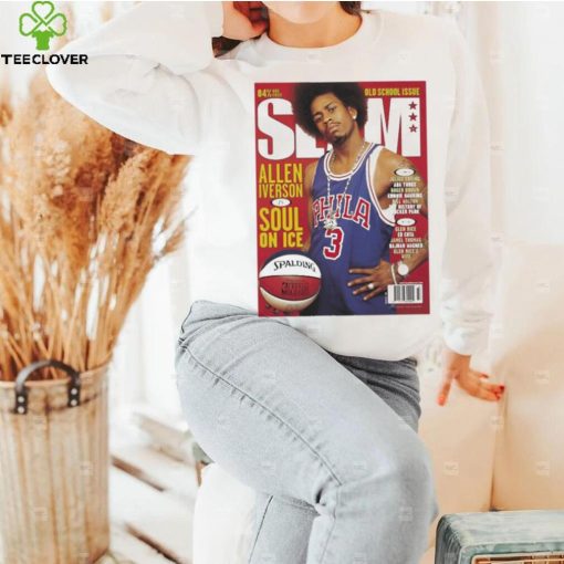 Jason Kelce Wearing Old School Isue Slam Allen Iverson Is Soul On Ice Shirt