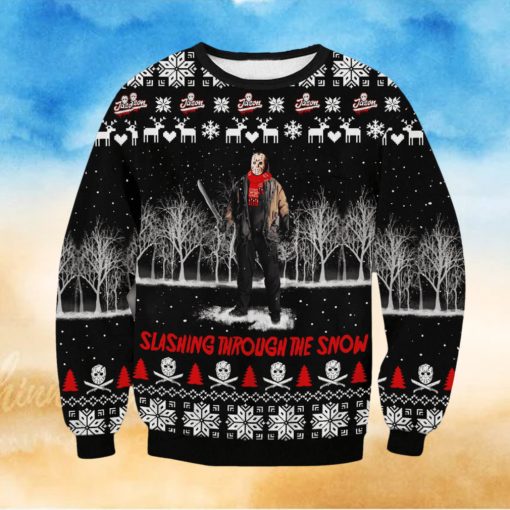 Jason Voorhees Slashing For Christmas Gifts 3D Printed Ugly Christmas Sweater