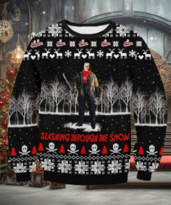 Jason Voorhees Slashing Ugly Sweater