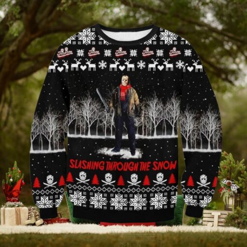 Jason Voorhees Slashing Ugly Sweater
