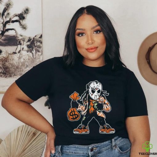 Jason Voorhees wear jordan 5 and holding money bag vector shirt