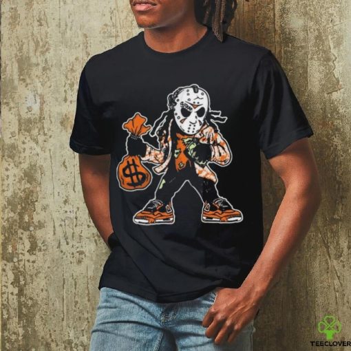 Jason Voorhees wear jordan 5 and holding money bag vector shirt