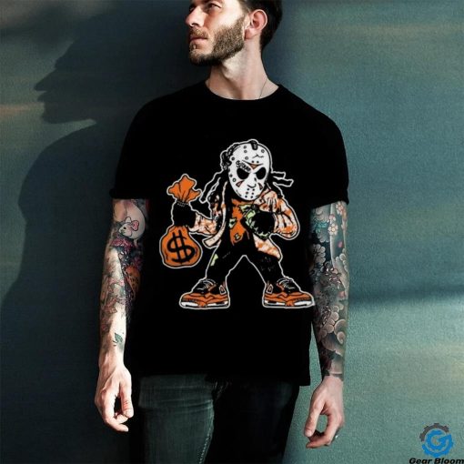 Jason Voorhees wear jordan 5 and holding money bag vector shirt