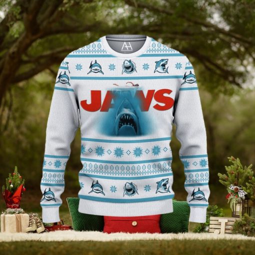 Jaws Shark Ugly Christmas Sweater 3D All Over Print Christmas Gift