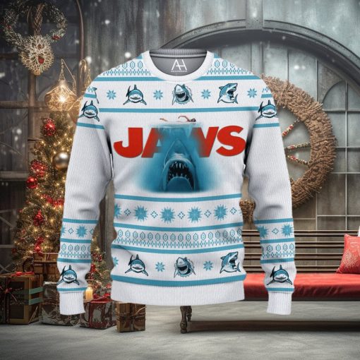 Jaws Shark Ugly Christmas Sweater 3D All Over Print Christmas Gift