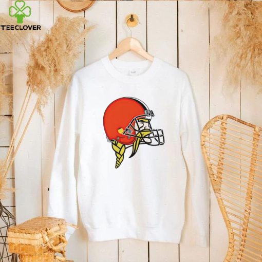 Jay Cuda Minnesota Vikings logo wearing Cleveland Browns logo hoodie, sweater, longsleeve, shirt v-neck, t-shirt