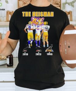 Jayden Daniels Joe Burrow And Billy Cannon Lsu Tigers The Heisman Trophy Signatures hoodie, sweater, longsleeve, shirt v-neck, t-shirt