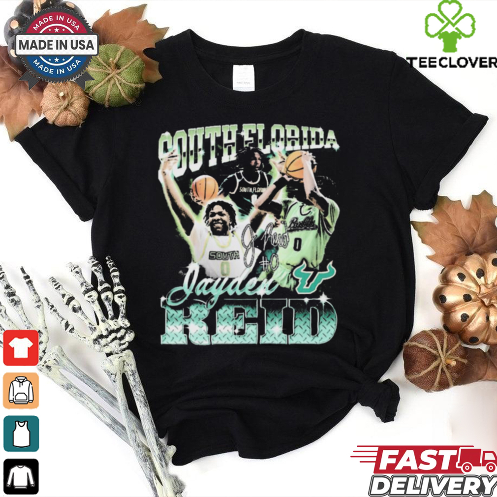 Jayden Reid #0 South Florida Bulls Graphic Signature t shirt Jayden Reid #0 South Florida Bulls Graphic Signature t shirt