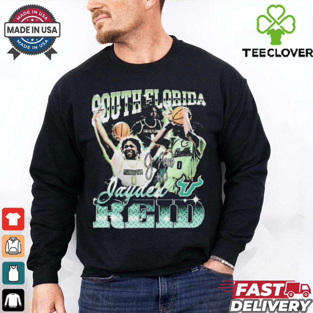 Jayden Reid #0 South Florida Bulls Graphic Signature t shirt Jayden Reid #0 South Florida Bulls Graphic Signature t shirt