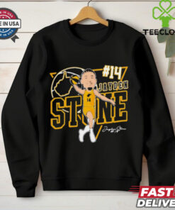 Jayden Stone 14 West Virginia Mountaineers basketball Caricature Signature t hoodie, sweater, longsleeve, shirt v-neck, t-shirt