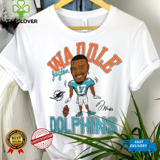 Jaylen Waddle Miami Dolphins Homage Caricature Player Tri Blend T Shirt