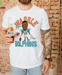 Jaylen Waddle Miami Dolphins Homage Caricature Player Tri Blend T Shirt