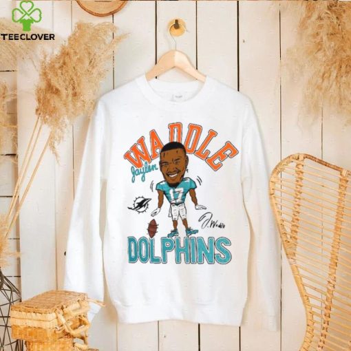 Jaylen Waddle Miami Dolphins Homage Caricature Player Tri Blend T Shirt