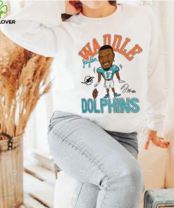 Jaylen Waddle Miami Dolphins Homage Caricature Player Tri Blend T Shirt