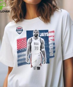 Jayson Tatum White USA Basketball 2024 Summer Olympics Player Cutout Unisex T Shirt