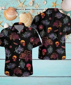 Jeep Car Skull Short Sleeve Hawaiian Casual Shirt