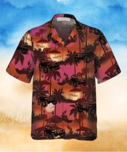 Jeep Tropical Palm Trees Beach At Sunset Pattern Hawaiian Shirt