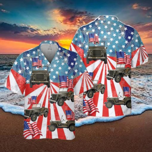 Jeep Willys 1941 MB, 4th Of July Hawaiian Shirt