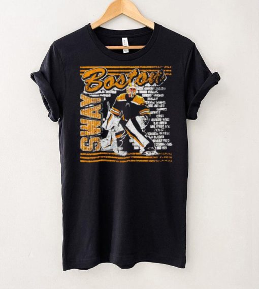 Jeremy Swayman Boston Bruins Brick Wall Graphic Art Shirt