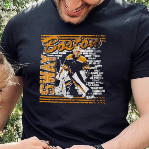 Jeremy Swayman Boston Bruins Brick Wall Graphic Art Shirt