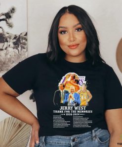 Jerry West Los Angeles Lakers 1938 2024 Thanks For The Memories Career highlights and awards Signature Shirt