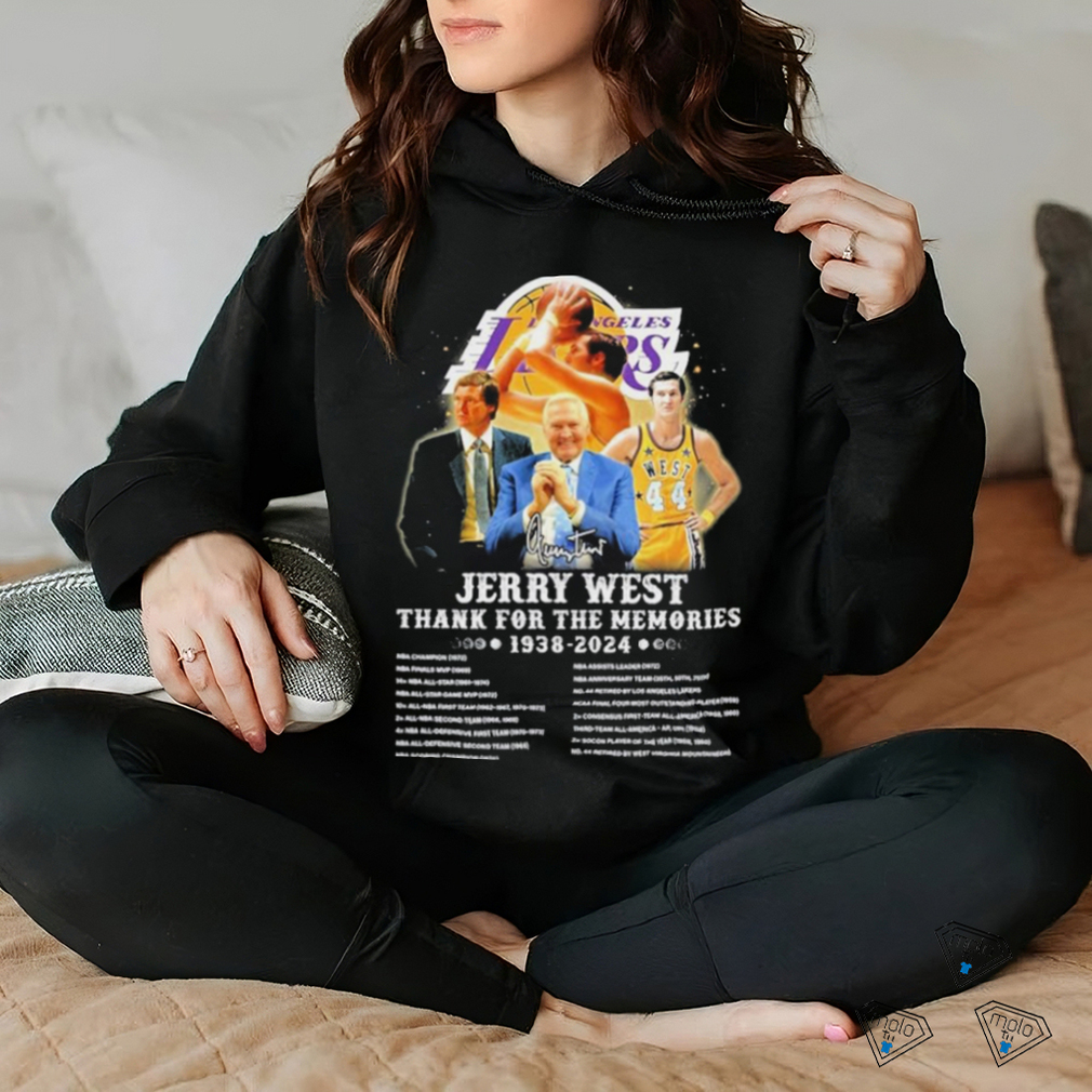 Jerry West Los Angeles Lakers 1938 2024 Thanks For The Memories Career highlights and awards Signature Shirt Jerry West Los Angeles Lakers 1938 2024 Thanks For The Memories Career highlights and awards Signature Shirt