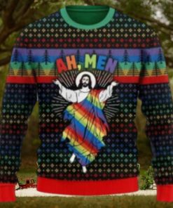 Jesus Ah Men Lgbtq+ Ugly Christmas Sweater