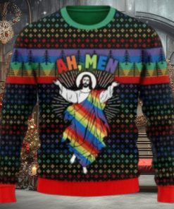 Jesus Ah Men Lgbtq+ Ugly Christmas Sweater