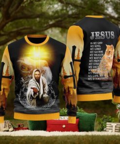 Jesus And Cat My Everything Ugly Christmas Sweater Gift For Men And Women