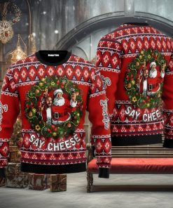 Jesus And Santa Say Cheese Ugly Christmas Sweater For Men And Women