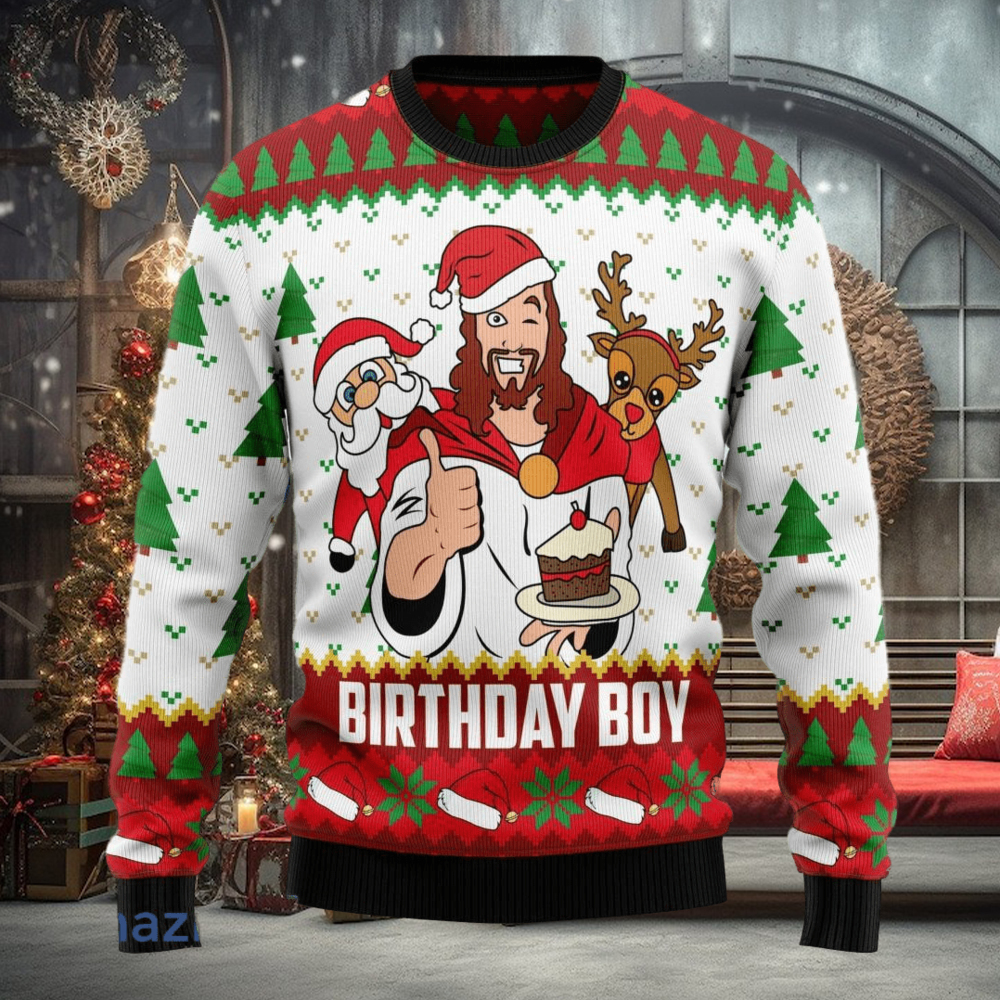 Jesus Birthday Boy Christmas Unisex Ugly Christmas Sweater 3D