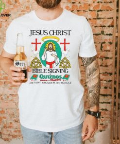 Jesus Christ Bible Signing At Quiznos Dbl Sided Shirt