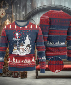Jesus Christian Ugly Christmas Sweater Faith Hope Love Snowman Dandelion Xmas