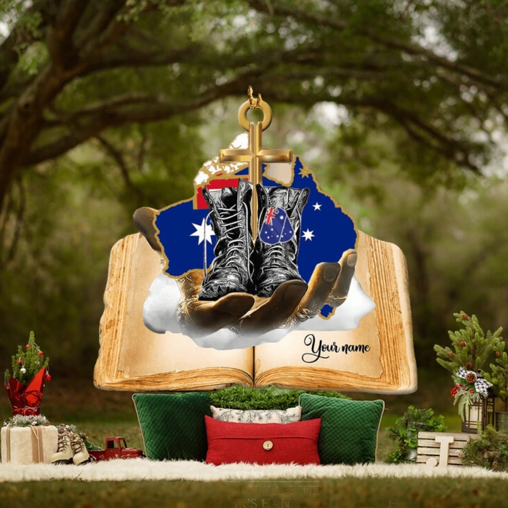 Jesus Hands Holding Australia Veteran Ornament Jesus Hands Holding Australia Veteran Ornament