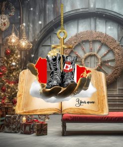 Jesus Hands Holding Canada Veteran Ornament