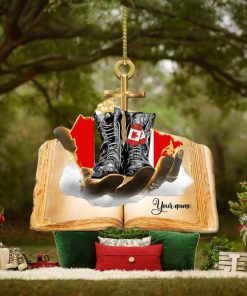 Jesus Hands Holding Canada Veteran Ornament