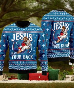 Jesus Has Your Back 3D Ugly Christmas Sweater Gift For Family Christmas Gift