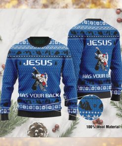 Jesus Has Your Back Aikido Jesus Ugly Christmas Sweater For Jesus And Aikido Lovers On Christmas Days