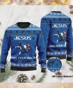 Jesus Has Your Back Judo Jesus Ugly Christmas Sweater For Jesus And Judo Lovers On Christmas Days