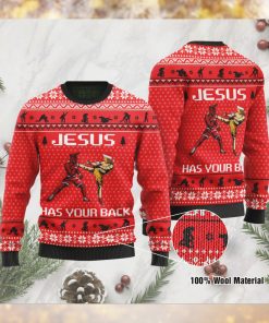 Jesus Has Your Back Mixed Martial Arts Jesus Ugly Christmas Sweater For Jesus And Mixed Martial Arts Lovers On Christmas Days