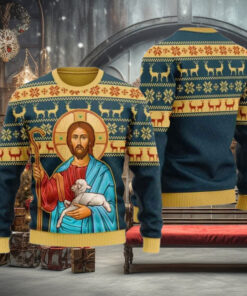 Jesus Hug Sheep Ugly Christmas Sweater