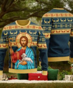 Jesus Hug Sheep Ugly Christmas Sweater