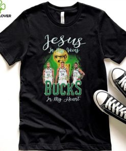 Jesus In My Veins Milwaukee Bucks In My Heart Shirt