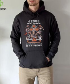 Jesus Is My Savior Cincinnati Bengals Is My Therapy Signatures hoodie, sweater, longsleeve, shirt v-neck, t-shirt