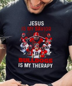 Jesus Is My Savior Georgia Bulldogs Is My Therapy Signatures Shirt