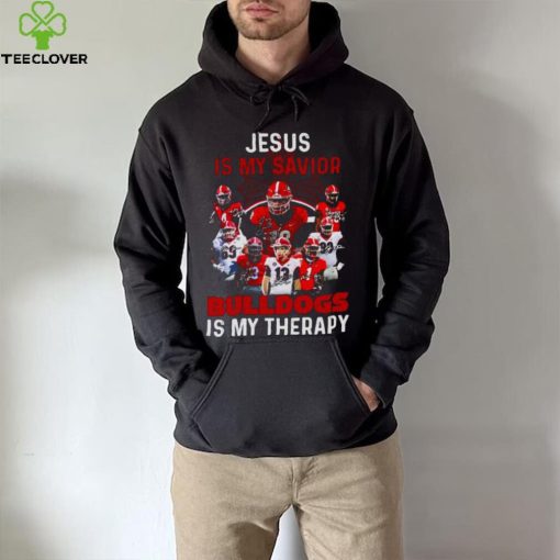 Jesus Is My Savior Georgia Bulldogs Is My Therapy Signatures Shirt